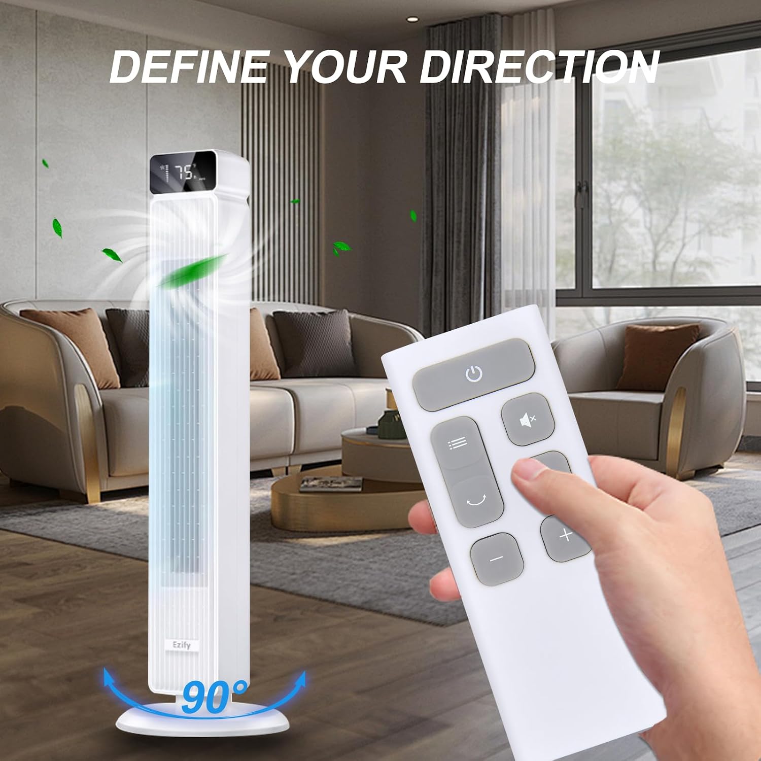 Tower Fan Remote Control Replacement, Compatible with Ezify 40" Tower Fan PX-TS001, White