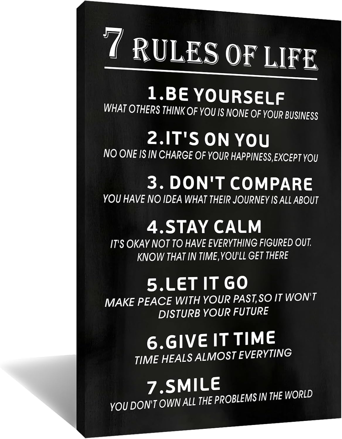 Positive Quote Wall Art Decor Motivational Posters for Maintaining The Habit Of Self-Discipline Canvas Prints Artwork for Modern Office Wall Decorations Background Stretched and Framed [24''Wx 36''H]