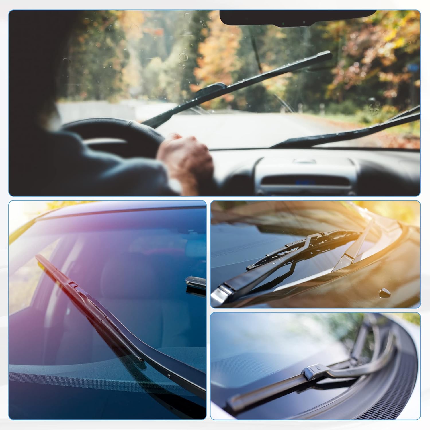 ACROPIX Front Windshield Wiper Blade Set Fit for Toyota Camry - Pack of 2 Black