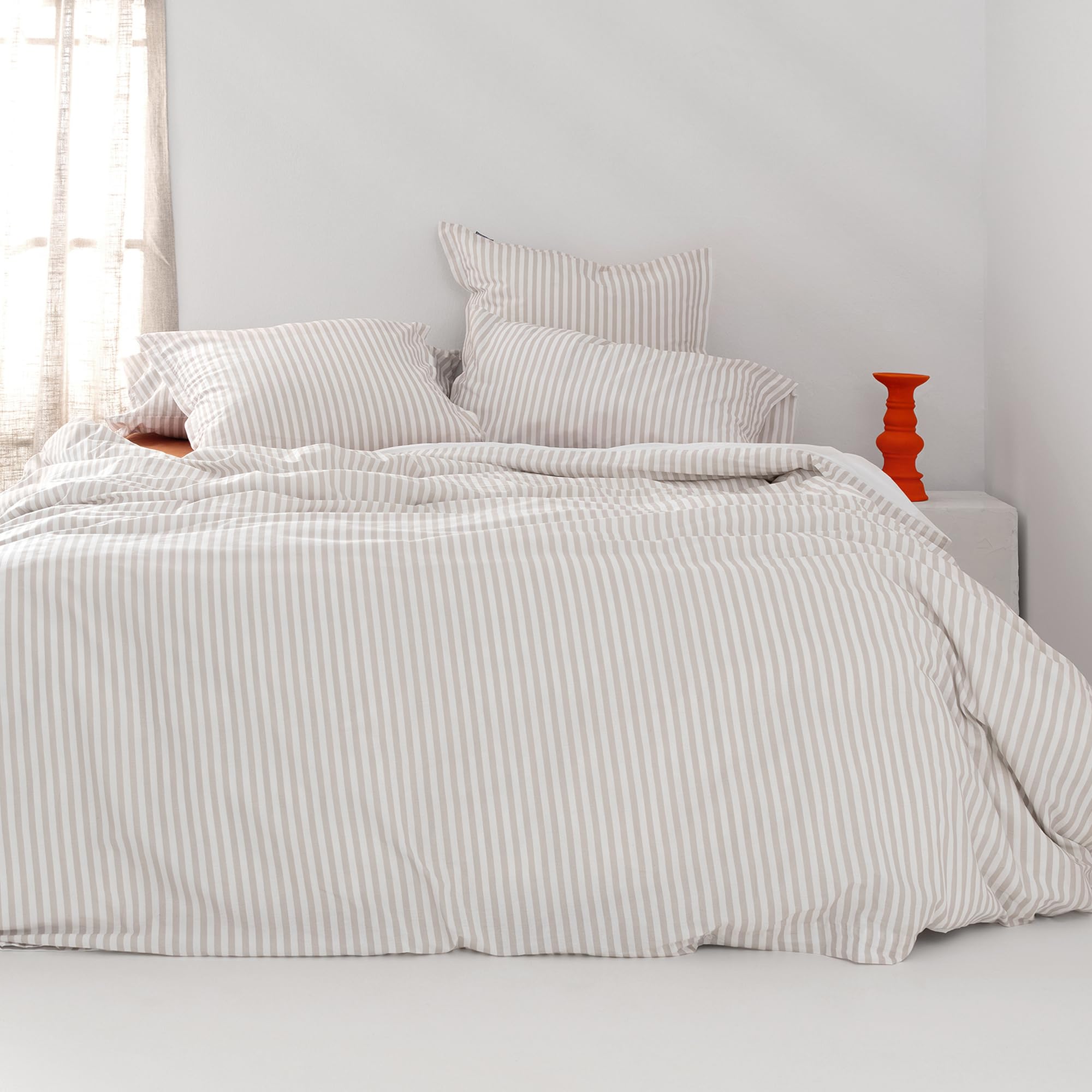 Housse de couette beige 155x220 cm Layering pour lit une personne
