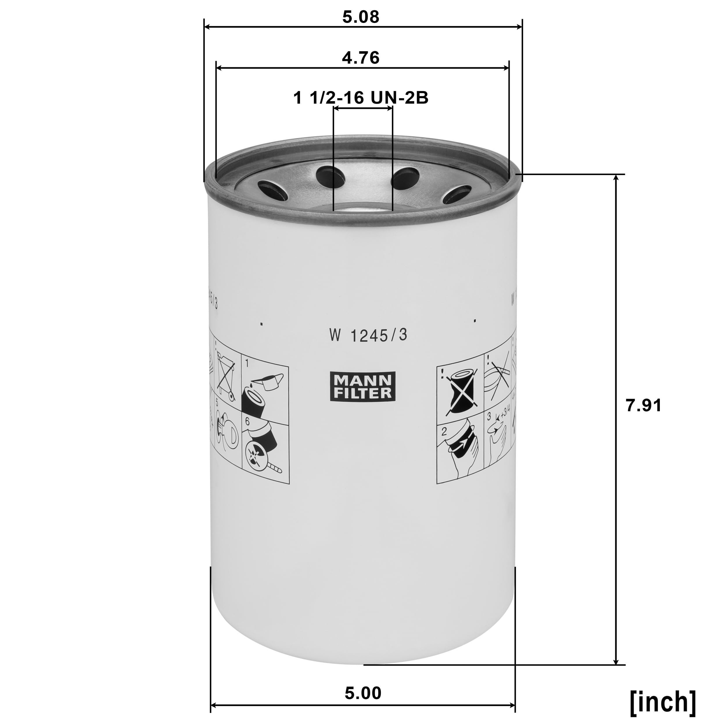 MANN-FILTER, W 1245/3 x Hidráulico