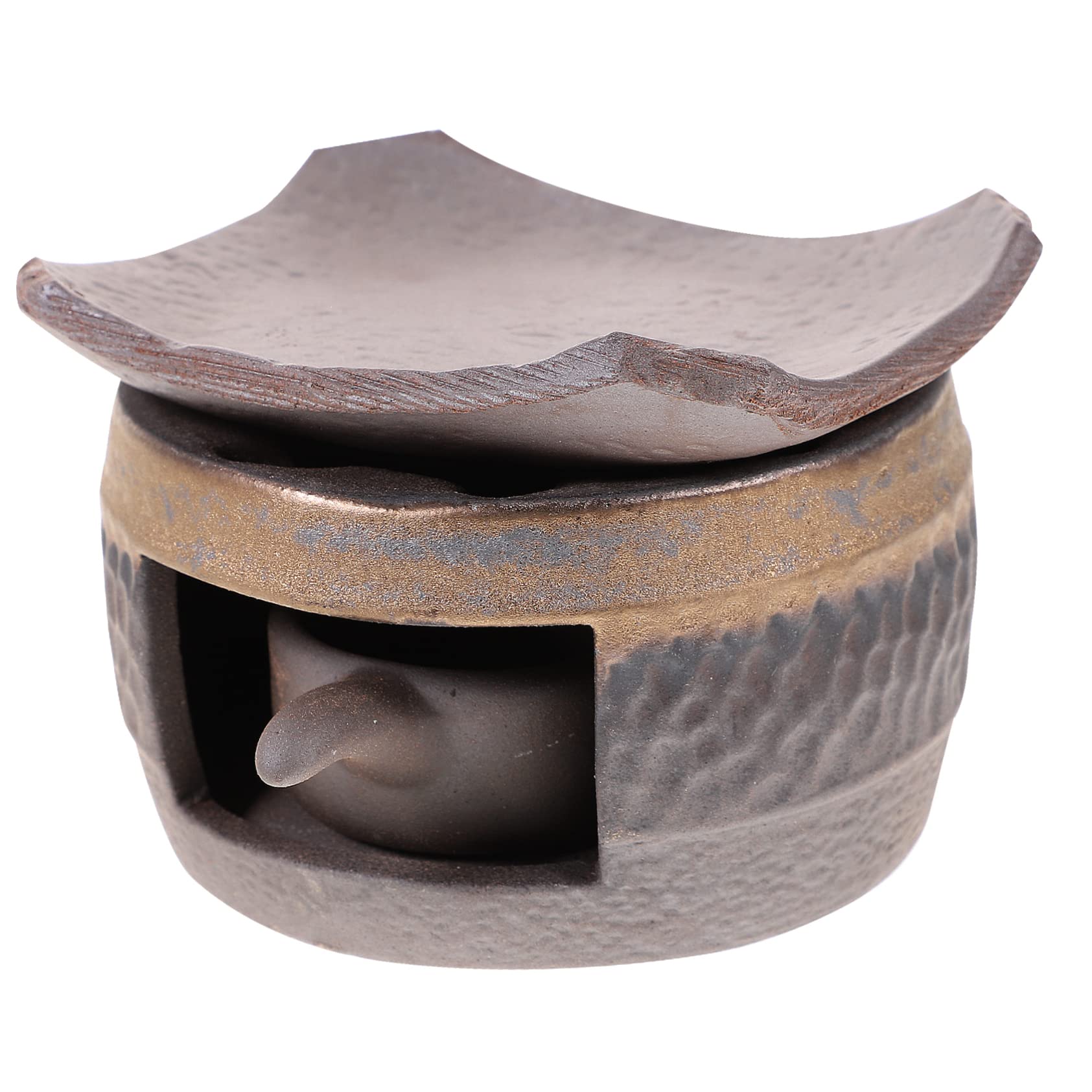 Amosfun 1Set Ceramic Tea Kettle Warmer with Tea Light Candle Stand Stylish Tea Heater Stove for Warming Tea for Tea Lovers and Home Decoration