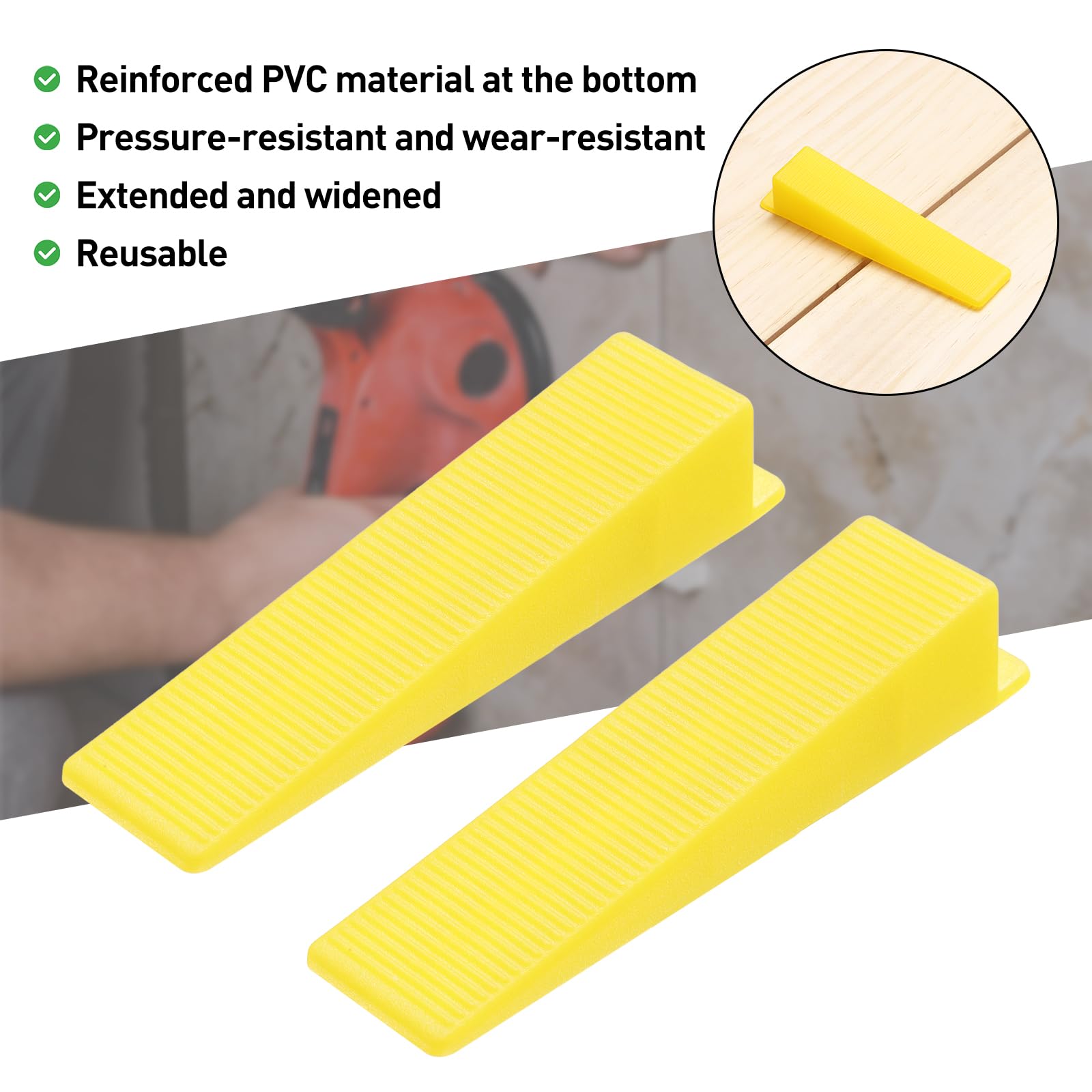PATIKIL 400 cuñas de sistema de nivelación de azulejos, cuñas reutilizables para nivelación de azulejos para espaciadores de 1/8 pulgadas, 1/16 pulgadas, 1/32 pulgadas para instalación de pared de