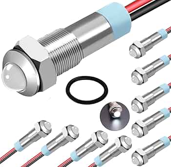 RUNCCI-YUN 4pcs 1/2"(12mm) 12V 24V Waterproof LED Metal Indicator