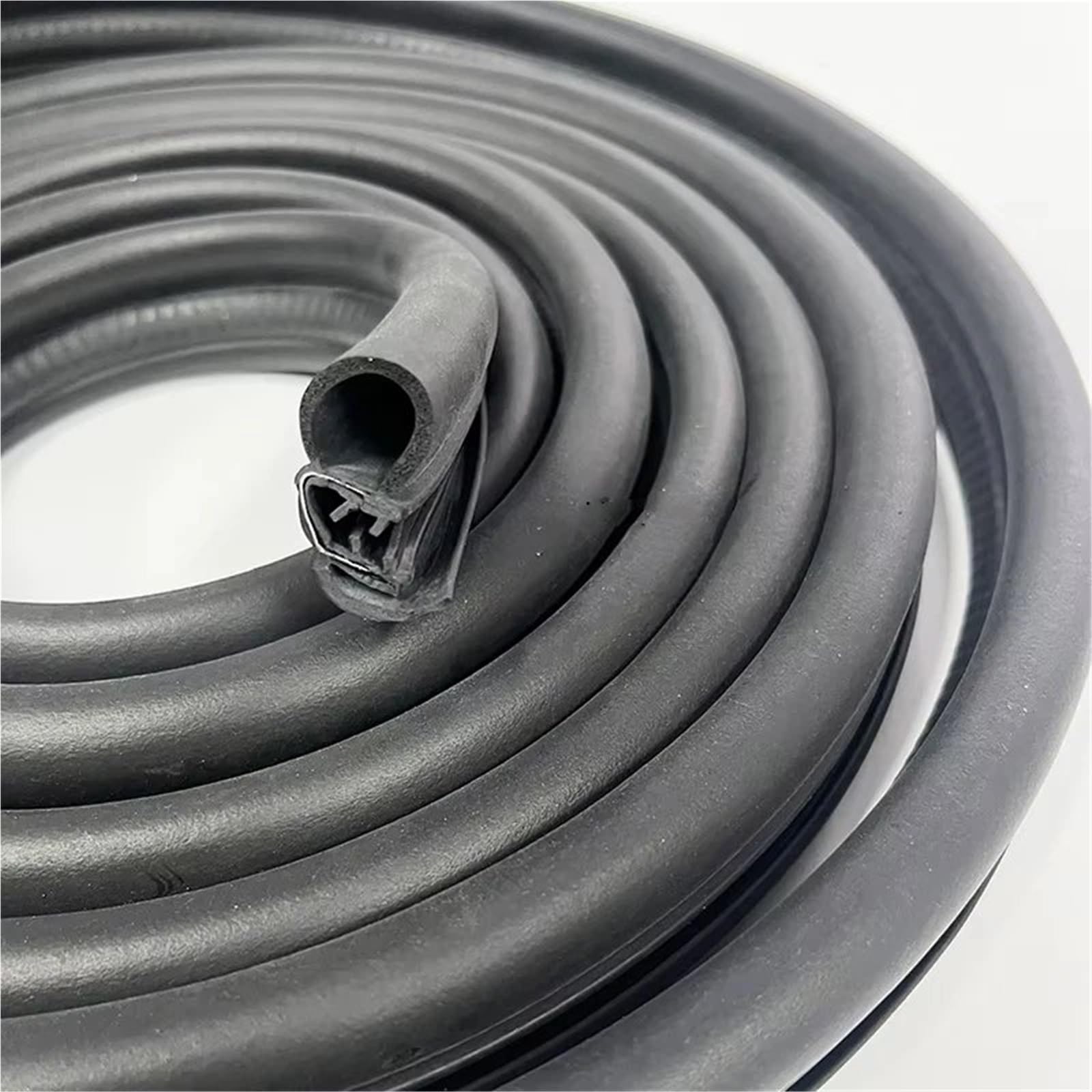 Car Weather Stripping Car Door Seal Weatherstrip Steel Belt Weatherstripping Soundproof Seal Kit Strip Seal Trim Moulding Trim Seal Belt(4M)