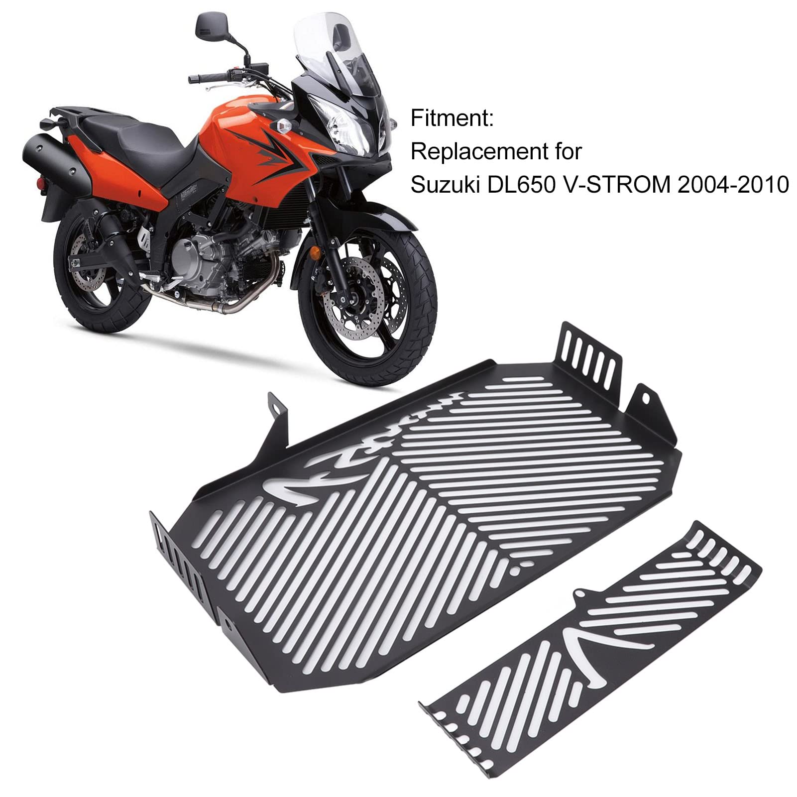 Protezione della Griglia del Radiatore, Sostituzione della Protezione del Radiatore Dell'olio della Copertura della Griglia del Serbatoio Dell'acqua del Motociclo per DL650 (Nero)
