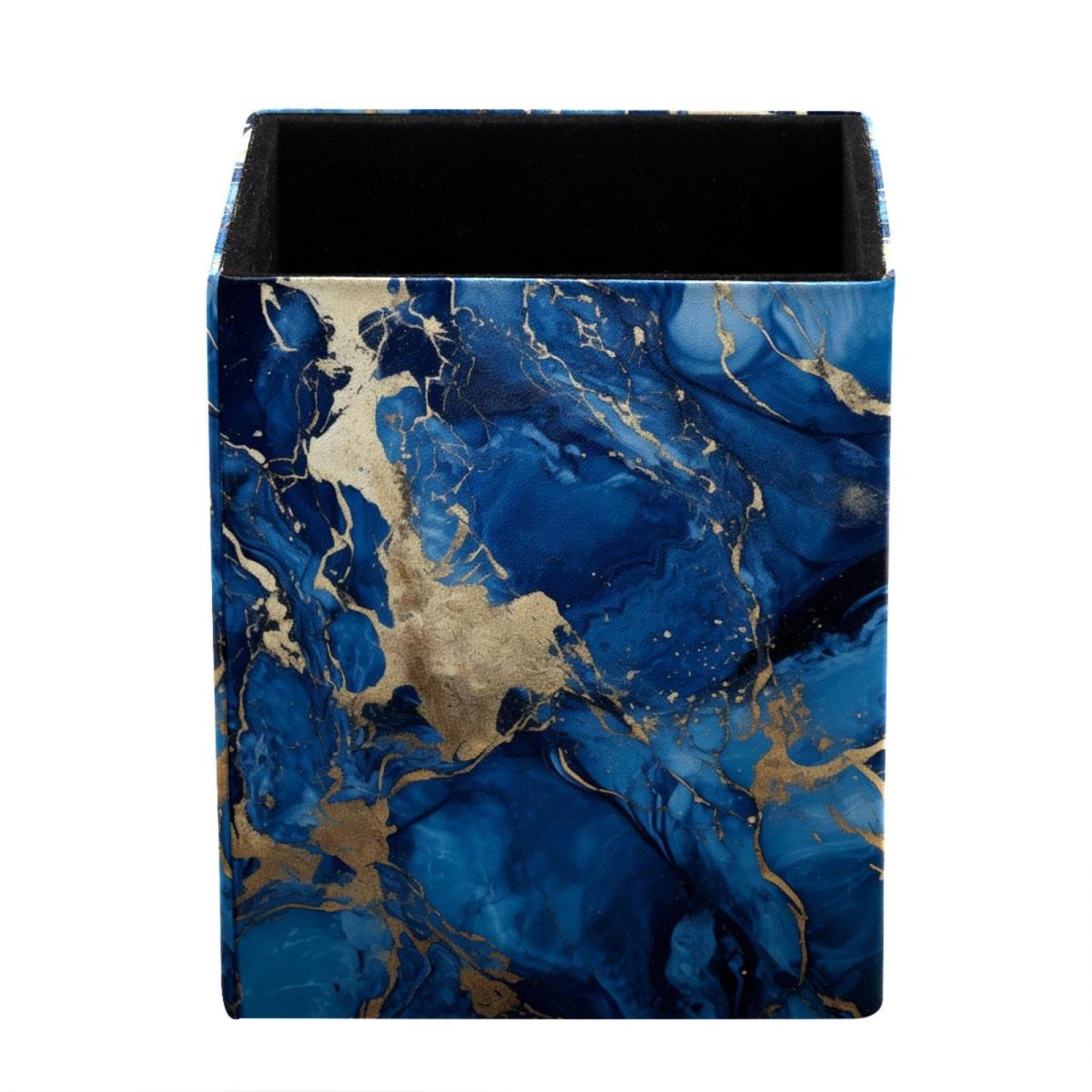 FWJZDSP Pen Holder for Desk, Blue Marble Pencil Holder, Pen Cup Functional Desk Organizer for Office Supplies