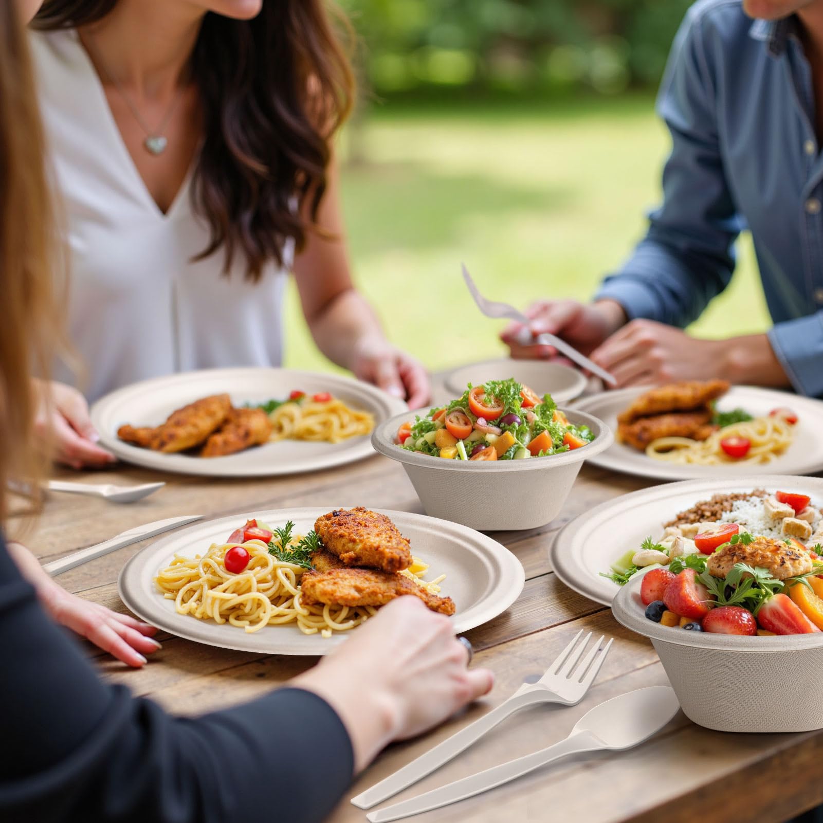 Eco-Friendly Plates & Bowls - 250 Piece Set -6 Eco-Friendly Plates & Bowls - 250 Piece Set -6