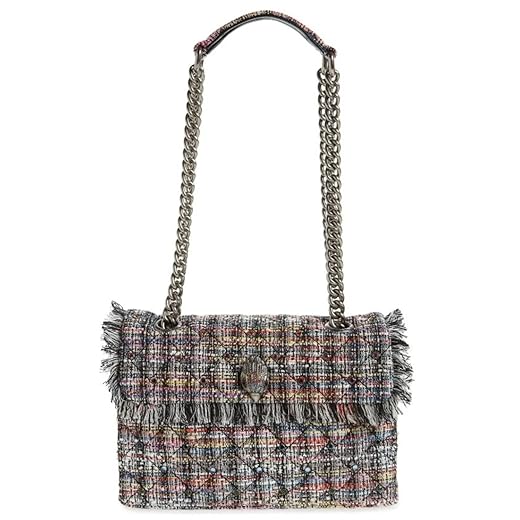 Kurt Geiger Large Kensington Recycled Tweed Crystal Beaded Crossbody Bag, Multicolor