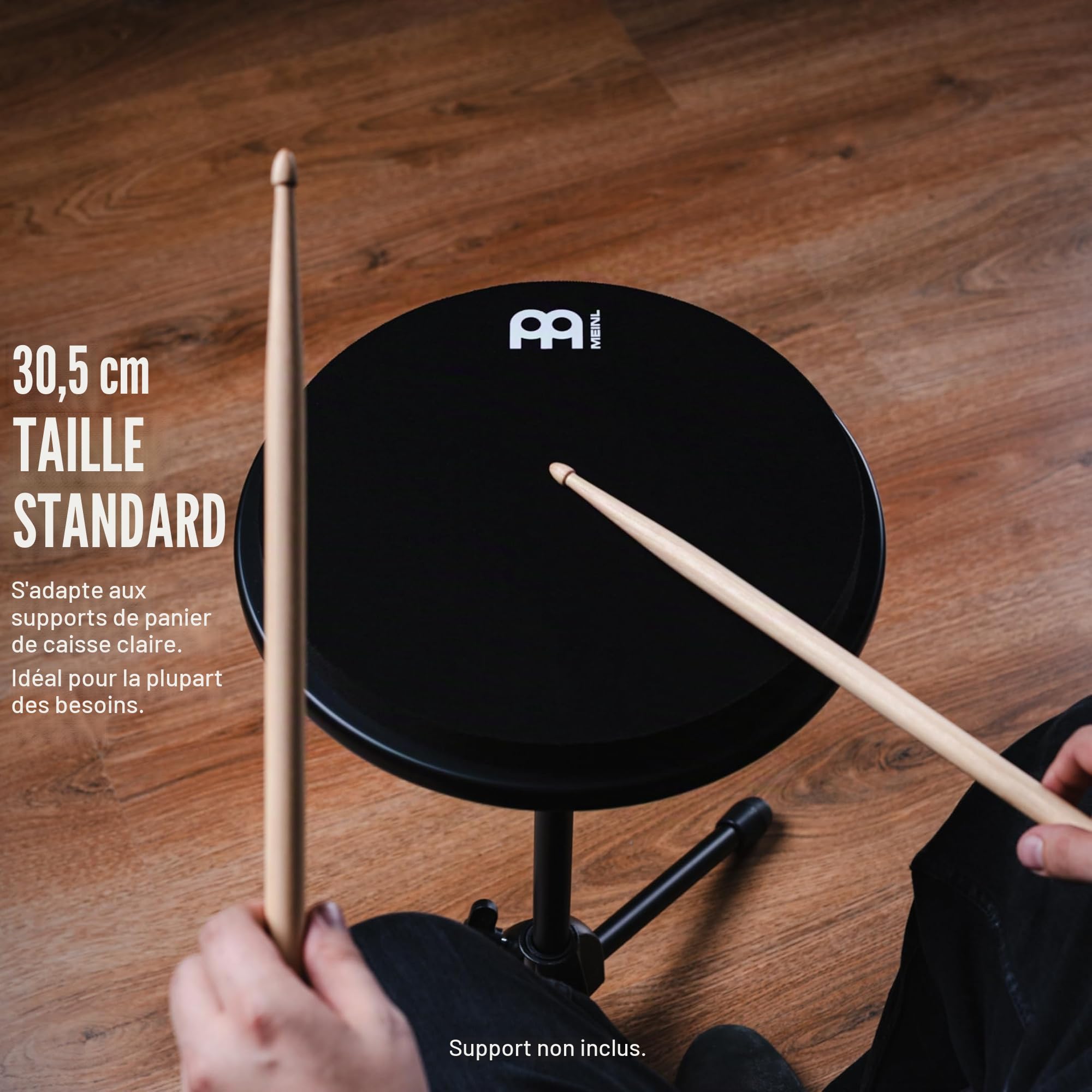 Meinl 12" Marshmallow Pad Black Base | Montage sur pied, son de collage presque silencieux, rebond réduit, pour les batteurs de tous niveaux de compétence