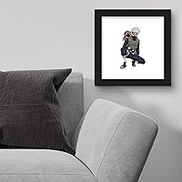 Vista 4 de Gallery Pops Naruto Shippuden - Arte de pared Kakashi Hatake con Pakkun, versión enmarcada negra, 12 x 12 pulgadas