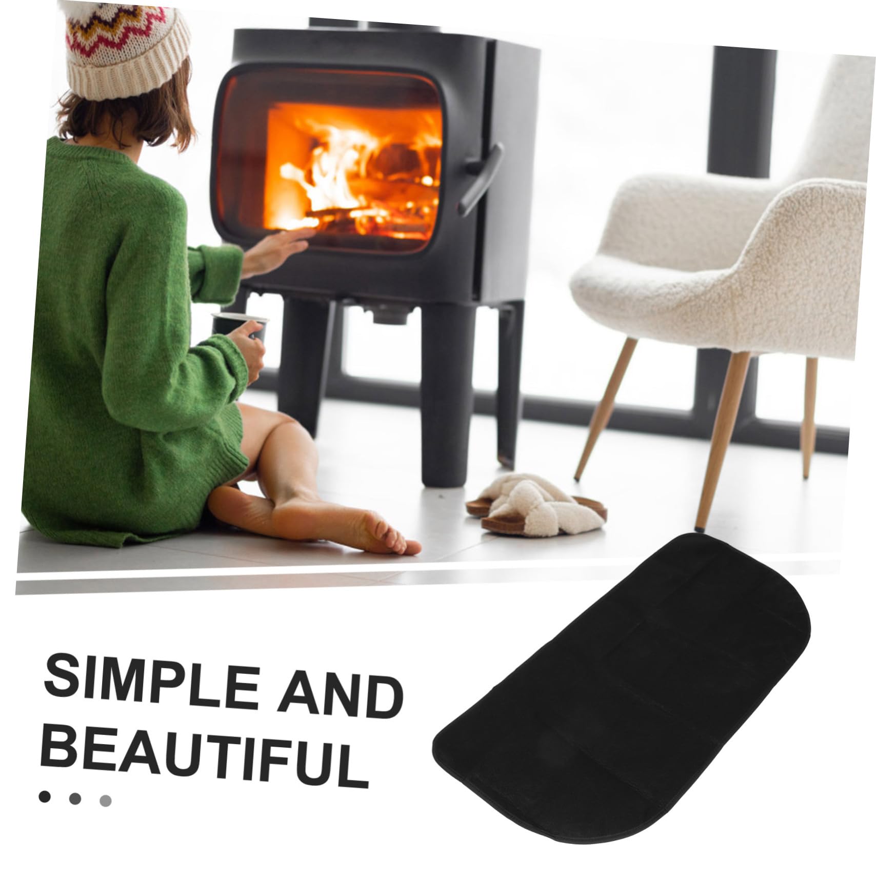 YARNOW Tappetino Ignifugo Semicircolare Tappeto per Stufa Protezione per Pavimento Resistente alle Alte Temperature