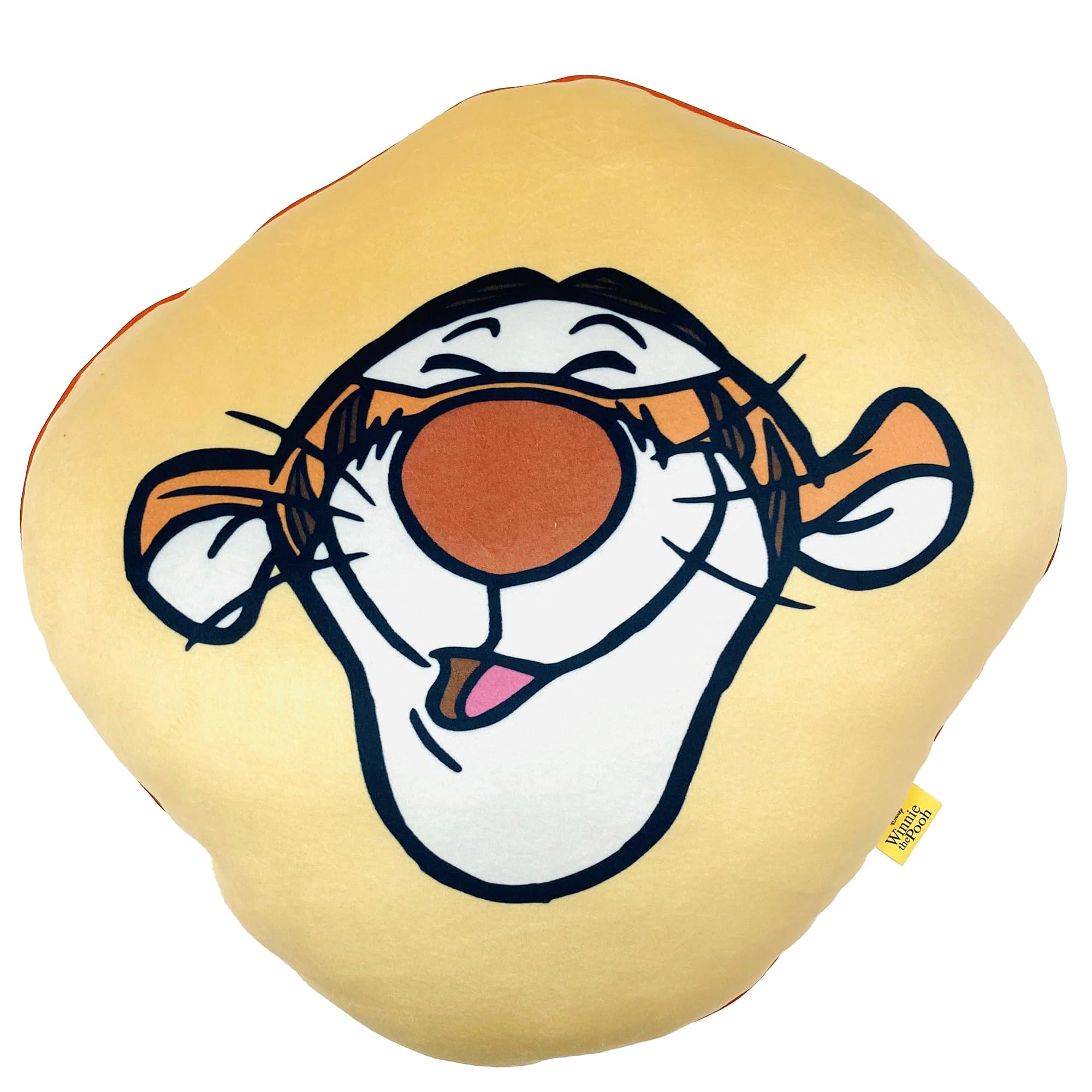 MORIPiLO Disney Winnie the Pooh Tigger (Chewy Die-Cut Cushion), Soft and Soft Texture, Plush Toy, Nap Pillow, Approx. 15.7 x 15.7 x 3.9 inches (40 x 40 x 10 cm) (Funny Face, Orange), Disney Character 
