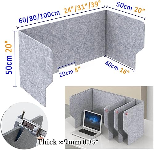 Miniatura 2 de LIGUOYI Panel de privacidad de escritorio para escritorios de estudiantes, separadores de escritorio con amortiguación de sonido, panel