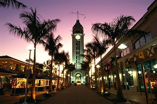 Posterazzi Hawaii Oahu View Of Aloha Tower Marketplace At Dusk Pink Sky Poster Print, (19 x 12)