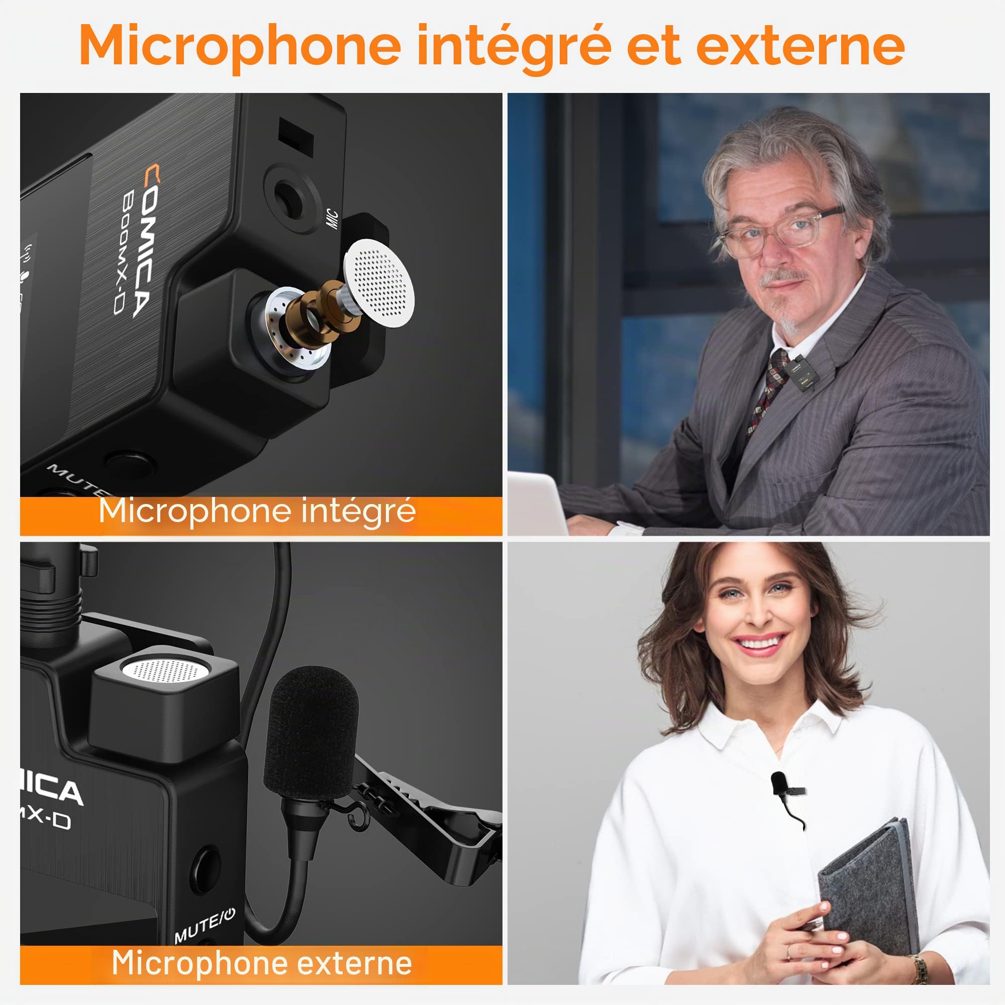 COMICA Microphone Lavalier sans Fil, BoomX-D1 2.4GHz Système de Microphone Cravate sans Fil avec 1 émetteurs et 1 récepteur, Micro Lav pour DSLR Caméra/Caméscope/Smartphone Podcast Interview Youtube