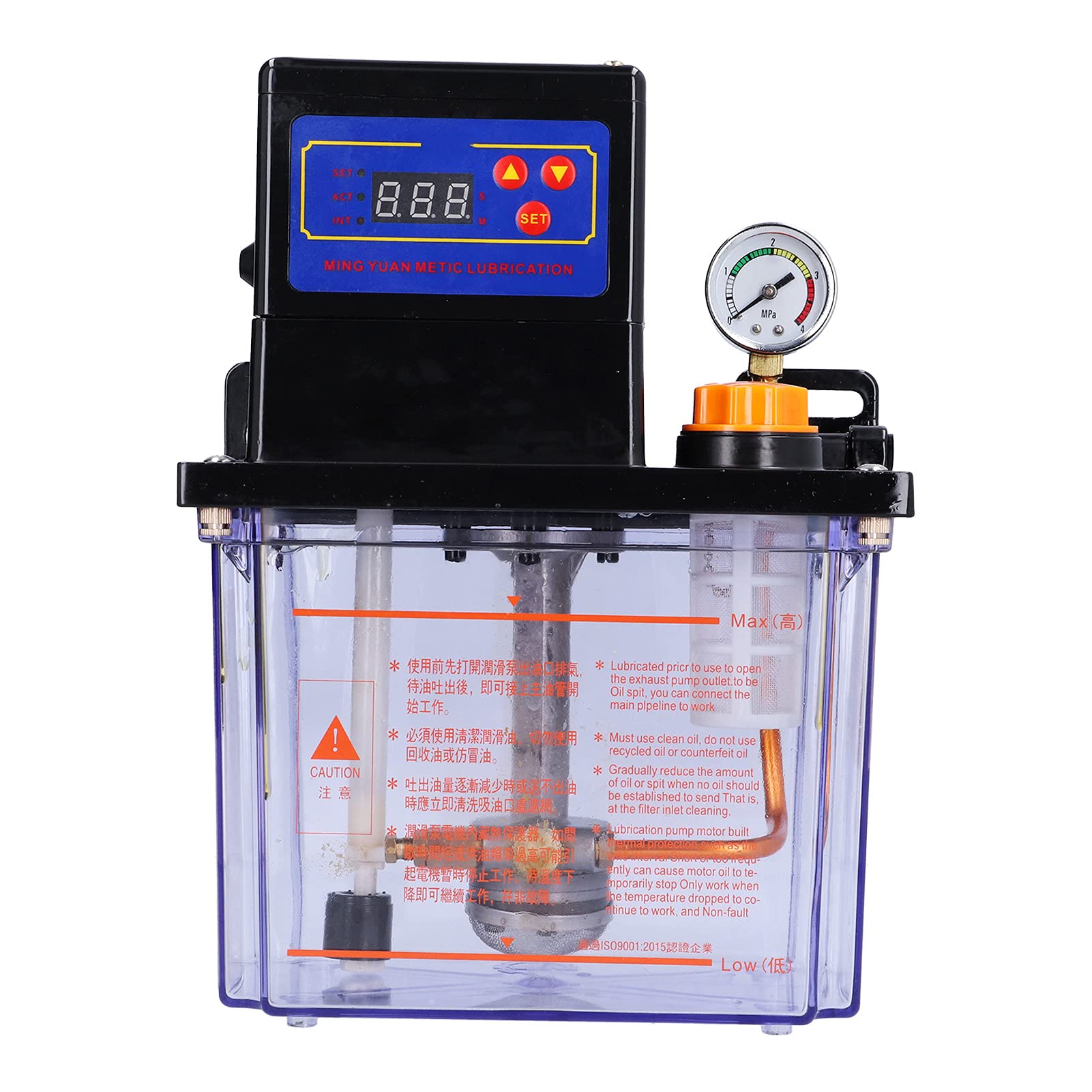 Generic Bomba de Lubricación Automática, Engrasador Eléctrico con Pantalla Digital para Tornos CNC y Maquinaria, Durabilidad, Volumen de 2,0 L, Aleación de Aluminio