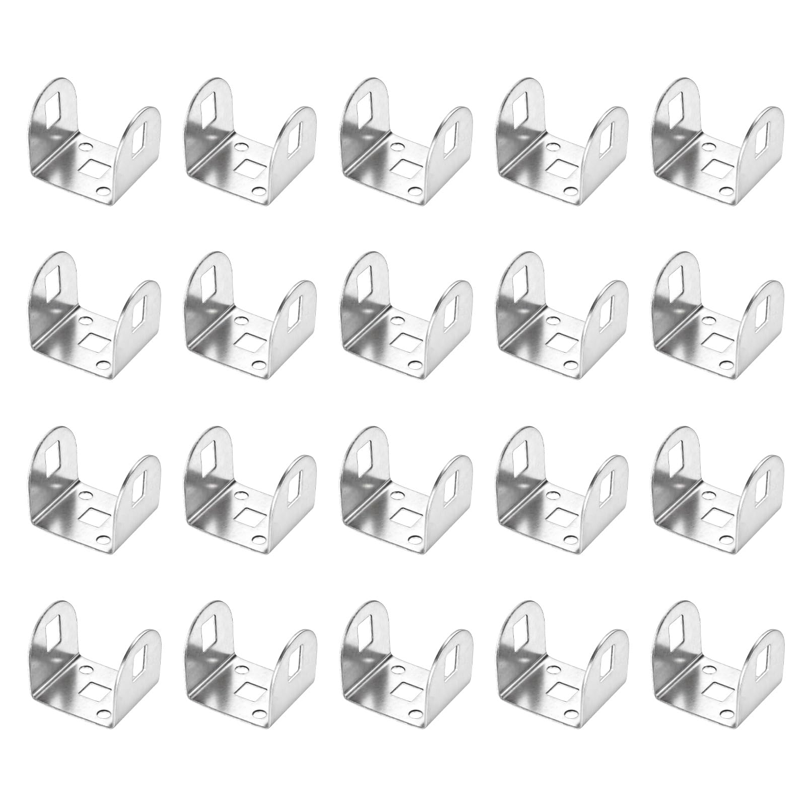Supports en U pour panneaux de 3,3 cm de fixation en métal de garde-corps 33x37x33mm argenté