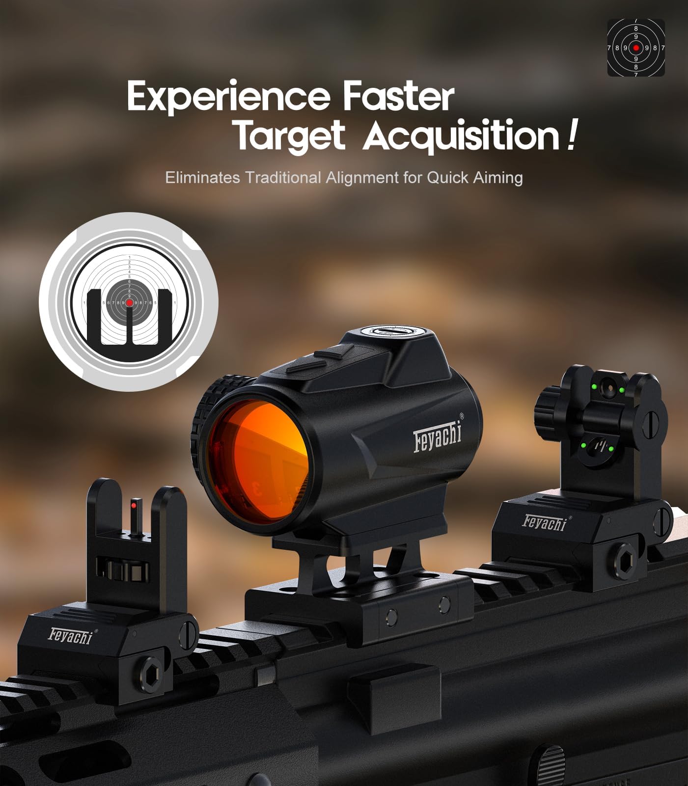 Feyachi V90 2MOA Mira de Punto Rojo para Airsoft Deportivo