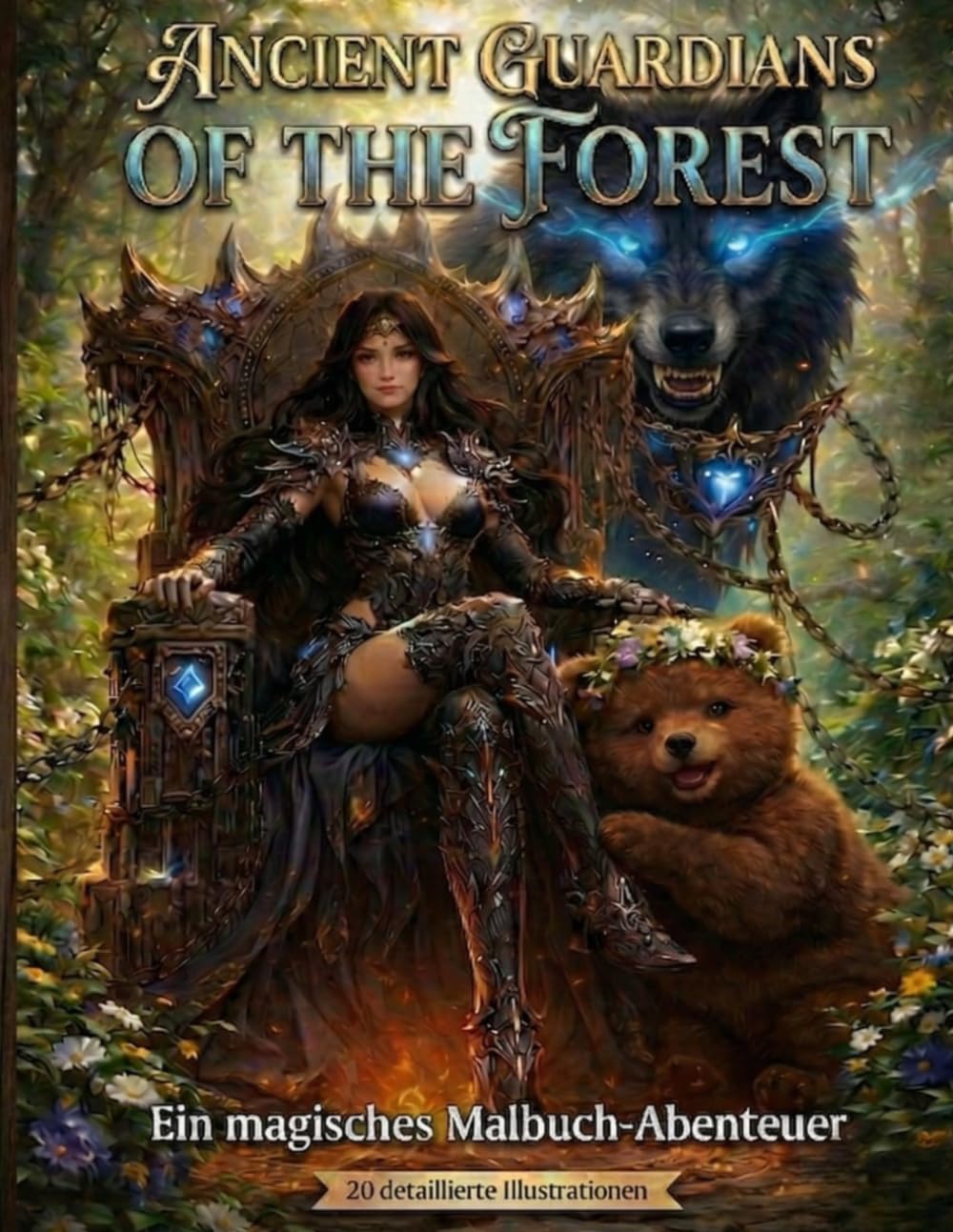 Ancient Guardians of the Forest: Ein magisches Malbuch-Abenteuer mit 20 detaillierten Illustrationen für Erwachsene und Jugendliche.