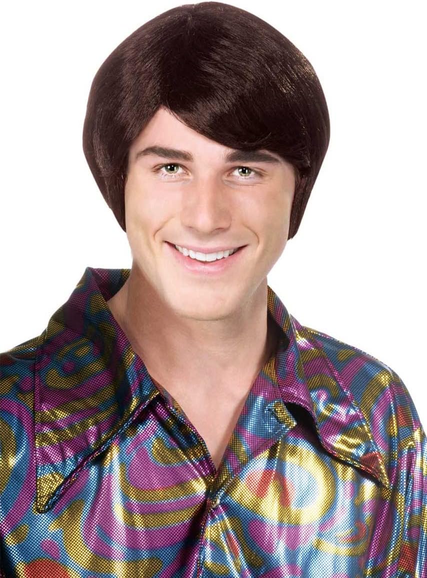 Forum Novelties Men's Disco Fever 70s Guy Costume Wig, Brown, One Size