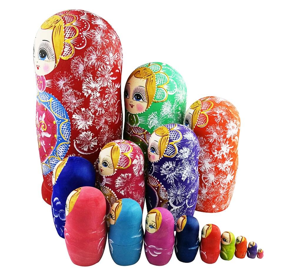 Matriochka Poupées russes empilables avec fleurs Décoration d'intérieur Petit ensemble 5 pièces Matriochka Poupées russes empilables avec fleurs Décoration d'intérieur Petit ensemble 5 pièces