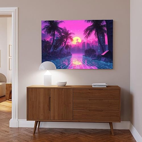 Miniatura 6 de ZMLIS Vaporwave Wall Art Retro Cyberpunk Subculture Poster Neon Aesthetic Print Futuristic 80s Inspired Room Decor Canvas Wall Art Print Poster