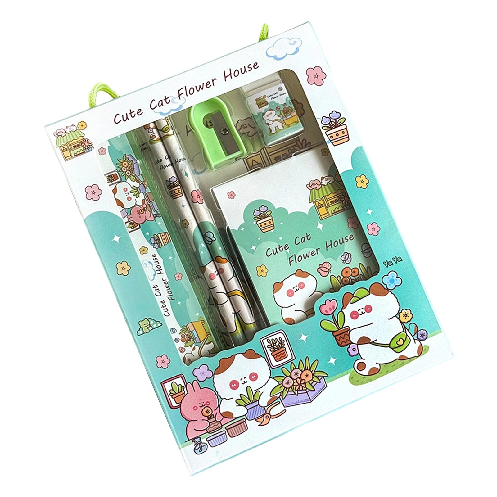 Stationery Set for School Kids, Cute Cartoon Capybara Panda Writing Supplies, 6Pcs Portable Gift Box with Pencils Eraser Sharpener Ruler and Notebook, Back to School [object Object]