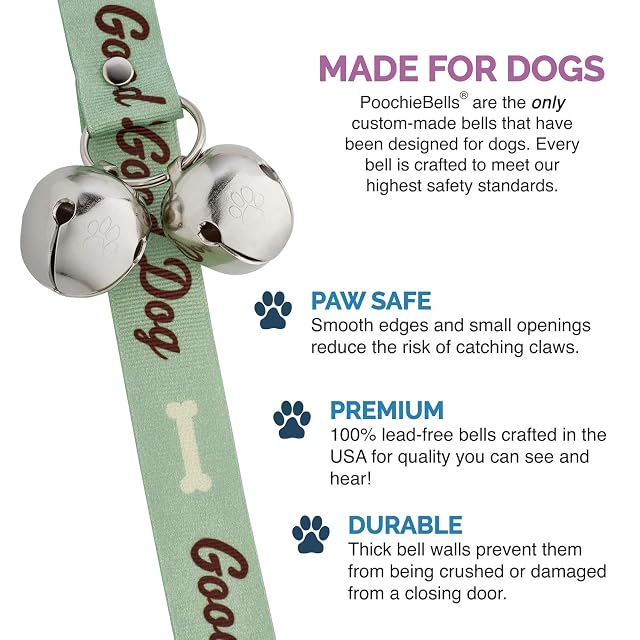 Foto 3 de 6 de PoochieBells Timbre original y confiable para perros de Housetraining y orinal para familias de perros amados…