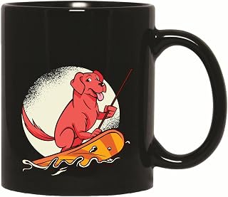 Dog Paddle Surf Gift for Pet Lovers Fun Activity for Dogs 11oz 15oz Black Coffee Mug