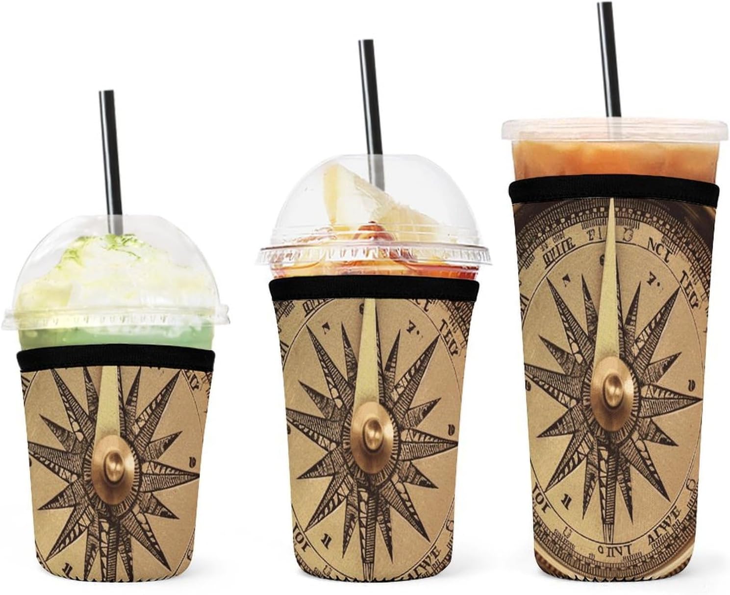 3 Pack Neoprene Cup Sleeves, Stretchy Reusable Drink Cup Cover Universal