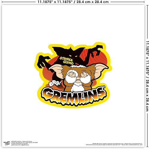Miniatura 6 de Trends International Gallery Pops Gremlins - Arte de pared a rayas y Gizmo, versión sin marco, 12 x 12 pulgadas