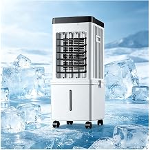 Small Portable Air Conditioner with Universal Swivel Casters, 15L Water Tank Capacity, Three-Speed Wind Setting for Bedroom Office Dorm, Home, Office, Camping [Energy Class A]