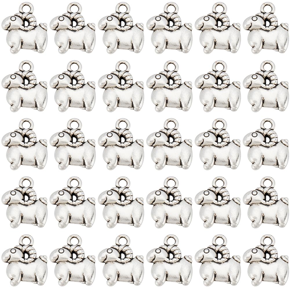 Breloques mouton métal argenté mini agneau chèvre pour création bijoux