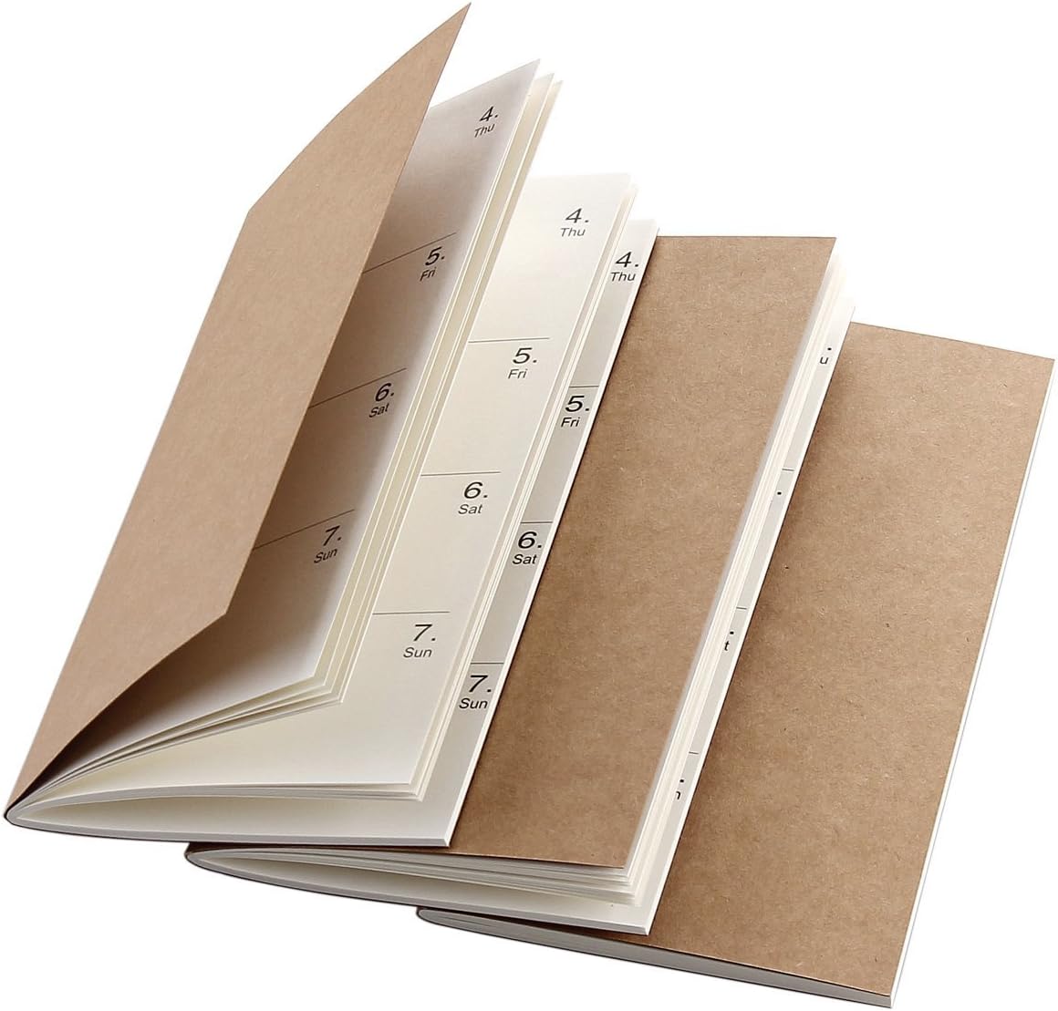 Refill Inserts for Standard Leather Traveler's Notebook 8.5" x 4.5" - Set of 3 - Weekly
