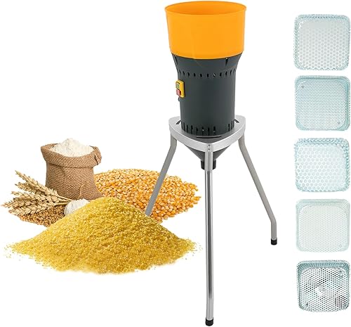 Treliamd Molino de grano eléctrico para molino de maíz, molino de granos, molino de harina con 5 tamizes, molino de trigo para molino de