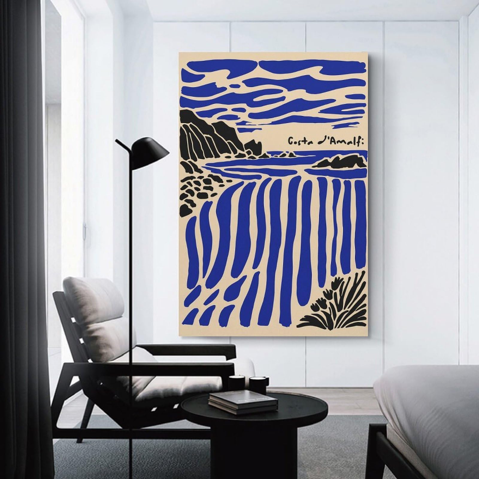 Junmoney Decorative Wall Artwork Costa DAmalfi Coastal Landscape, 20x30inch(50x75cm), for Living Room, Lounge Or Sitting Room, Modern Wall Decor for Cosy Interiors