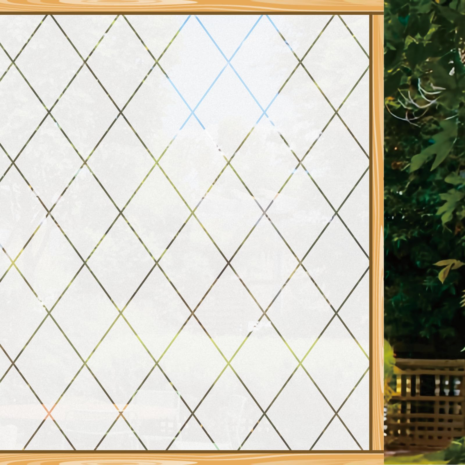Blackout Window Film 85 x 240 cm Blocks UV Static Cling No Glue Removable Heat Cotrol, Privacy Protection, Clings Privacy Blackout Window for Bathroom, Diamond