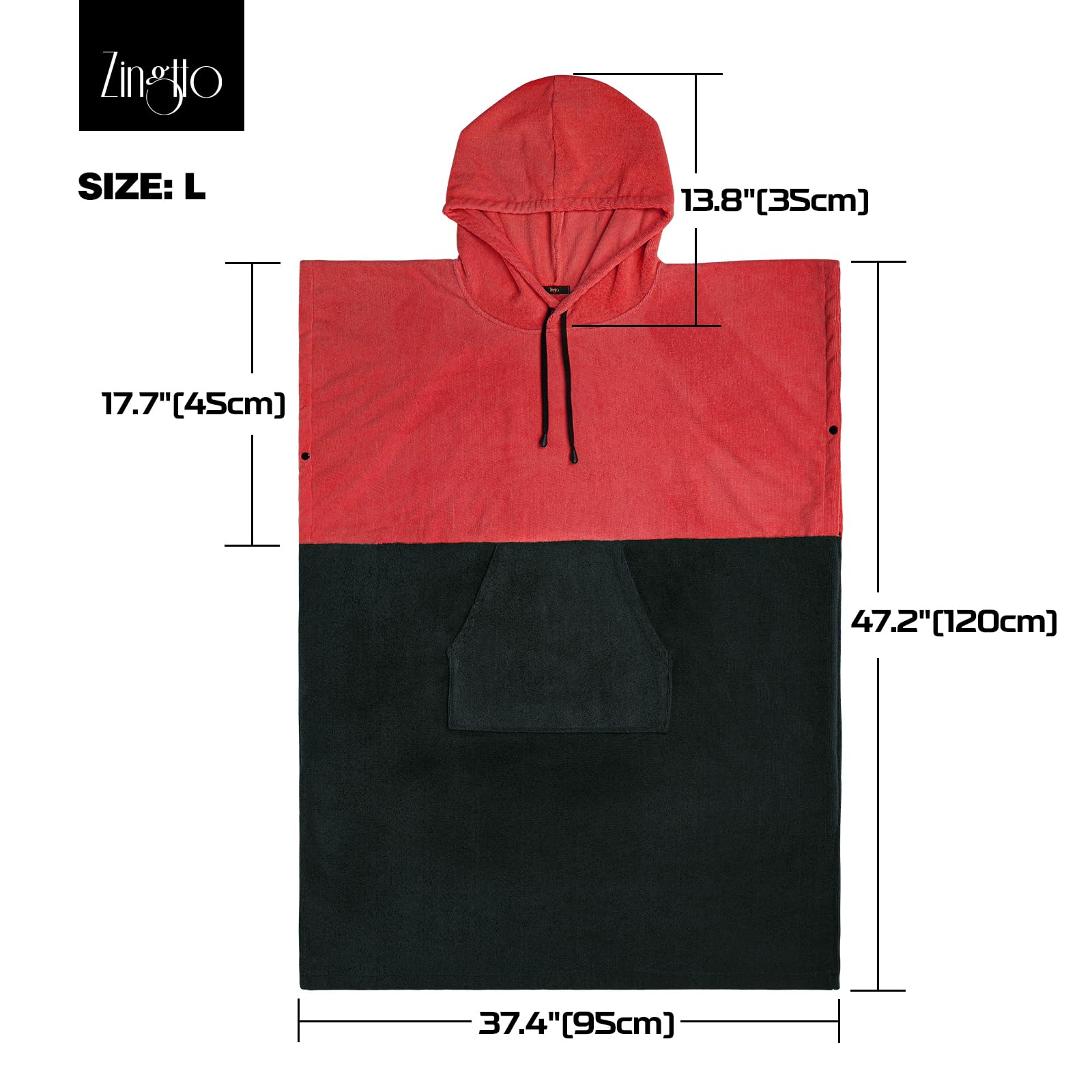 Amazon.com: Zingtto Surf Poncho Changing Robe Extra Large Thick