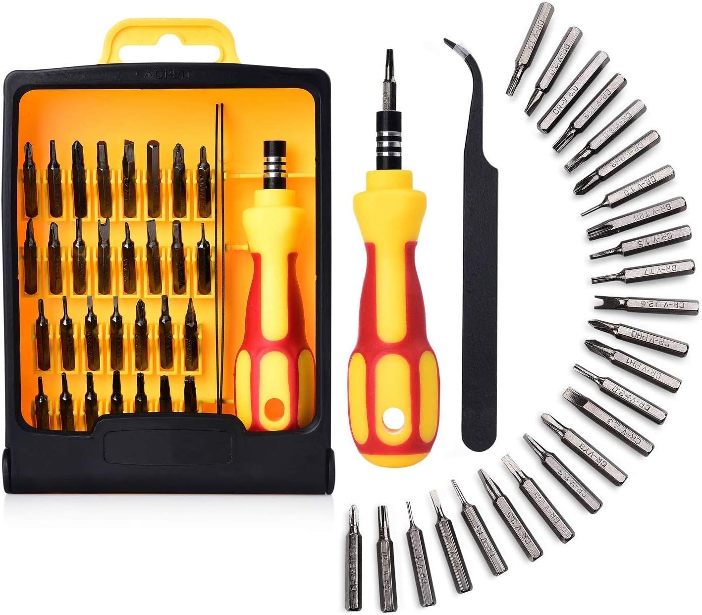 Miyako USA (M-393) Electronic Screwdriver Set, Magnetic Driver Kit, Professional Repair Tool Kit, 32 in 1 Bits Precision Screwdriver Kit for Smartphone/Game Console/Tablet and PC - - 