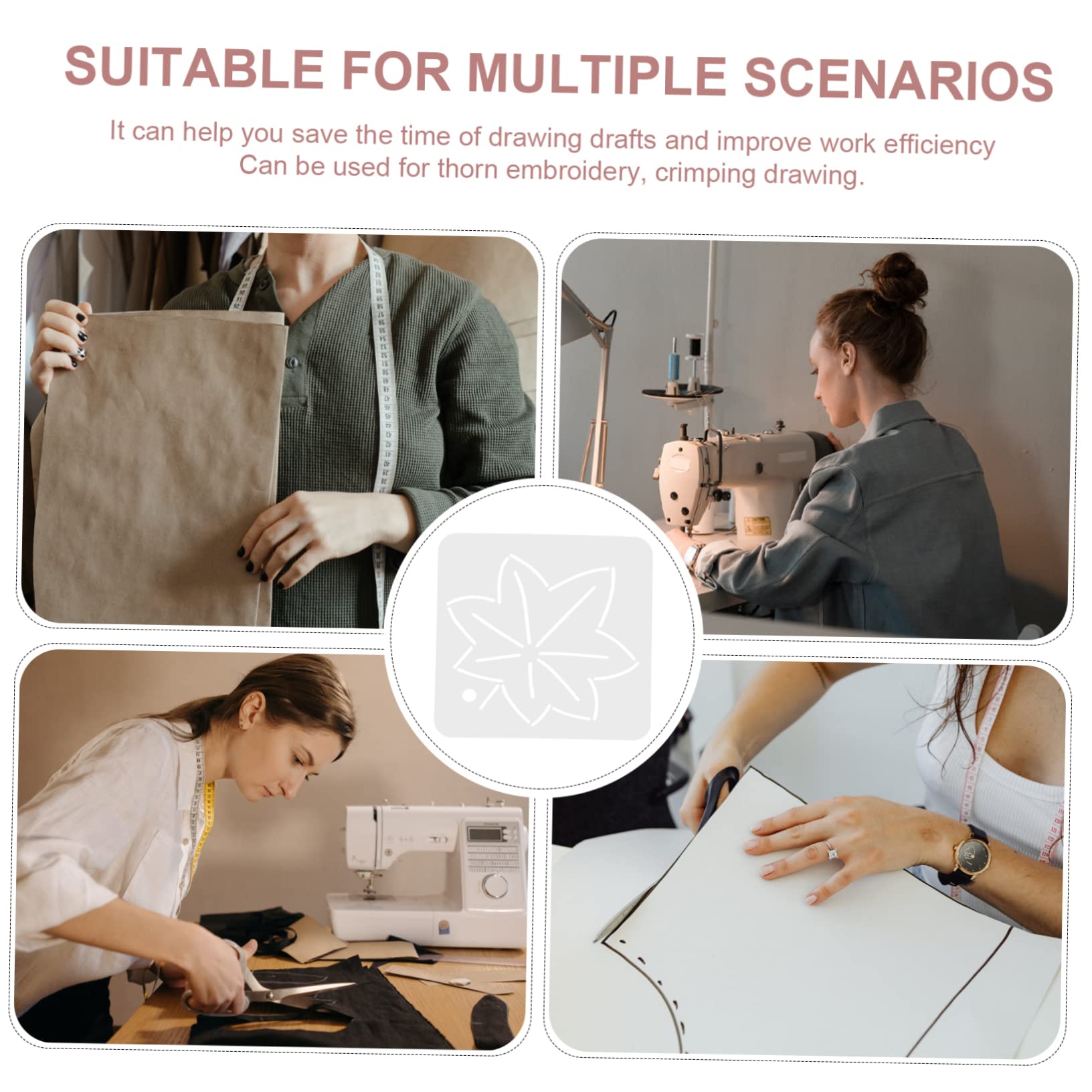 Lurrose 18piezas Plantillas De Acolchado Reutilizables Para Bordado y Patchwork Diseños De Flores Para Aumentar La Creatividad Proyectos De Costura