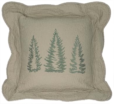 Donna Sharp Cotton Throw Pillow - Bear Creek Lodge Decorative Throw Pillow with Tree Pattern - Square, 15" x 15"