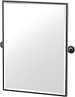 Vista 12 de Gatco Designer II - Espejo rectangular sin marco, cromado, montado en la pared, 24 pulgadas de alto x 19.50 pulgadas de ancho, espejo biselado