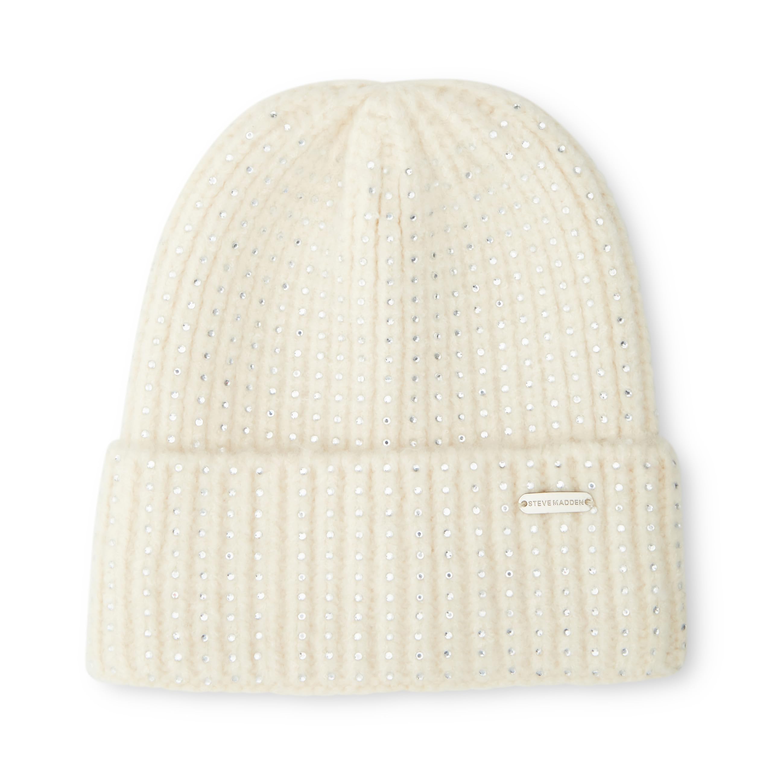 Steve Madden Women's Crystal Beanie, Ivory, One Size