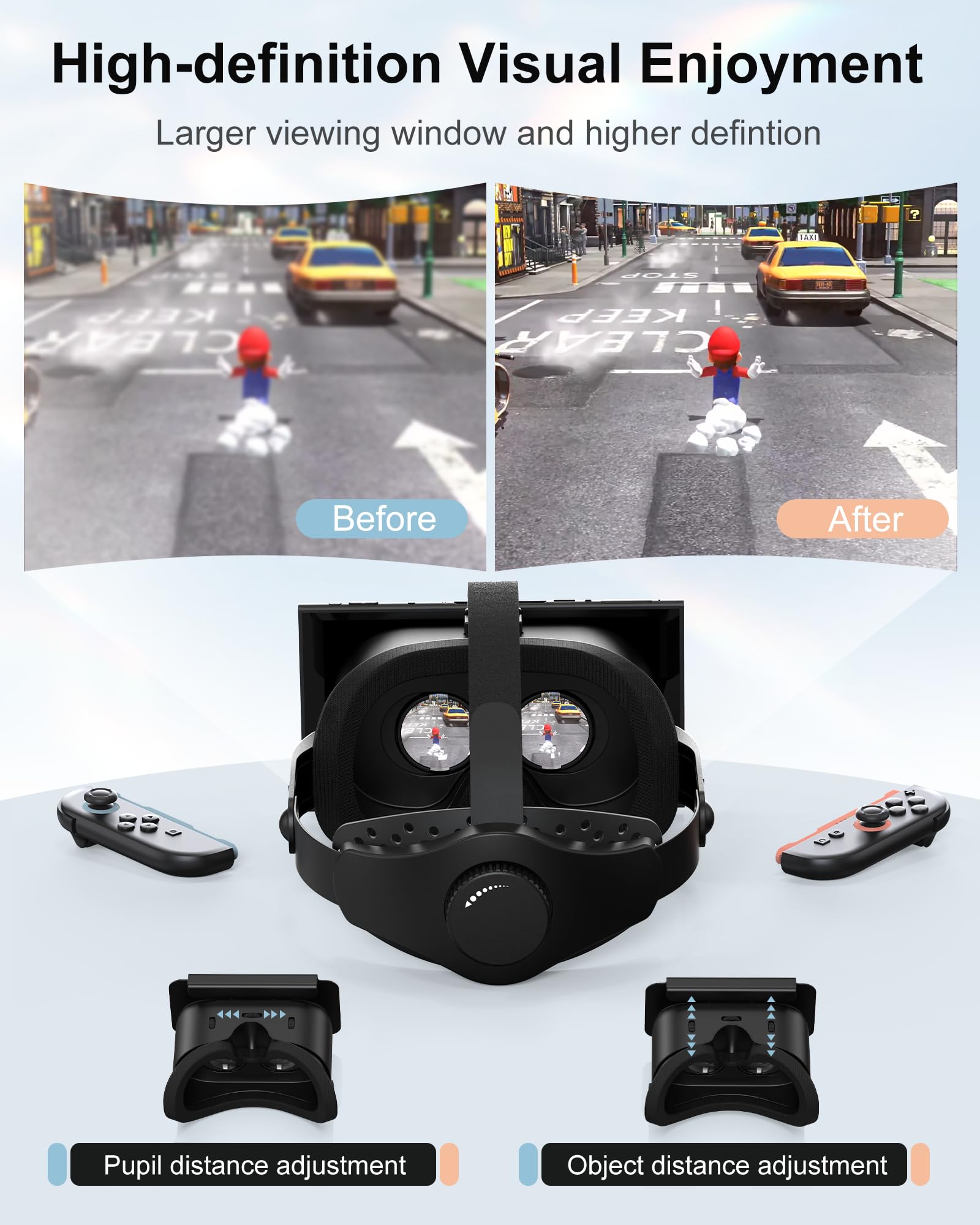 Casque VR amélioré pour Nintendo Switch 2 (2025), Lunettes de réalité virtuelle Switch 2 avec lentilles HD réglables et Sangle de tête Confortable, Lunettes 3D Virtual Boy pour Accessoires Switch 2