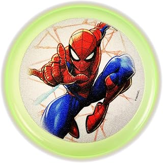JA-RU Marvel Avengers Glow in The Dark Flying Disc 9" (1 Spiderman Disc) Superheroes Aqua Flyer Frisbee Disc Ring Glider Ultimate Sports Outside Toys Beach Flying Discs for Kids. Dog Toy A-6830-1