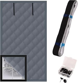 Window Insulation for Winter, 39" X 63" Oxford Cloth Cotton Layer Insulated Window Coverings for Winter to Keep Heat, Cold Weather Thermal Curtains Covers Kit with Velcro and Thumbtacks
