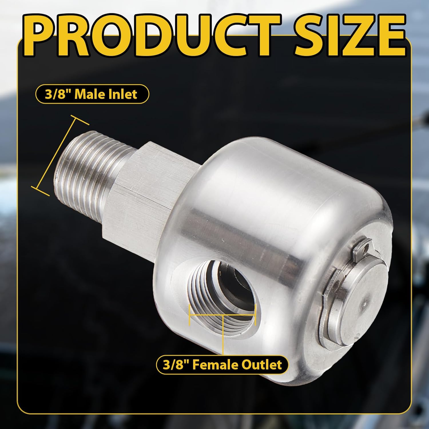 1 Pcs 3/8" NPT Swivel Compatible with Pump Stainless Steel Hose Swivel Male to Female Adapter Pressure Washer Fitting, 3000PSI
