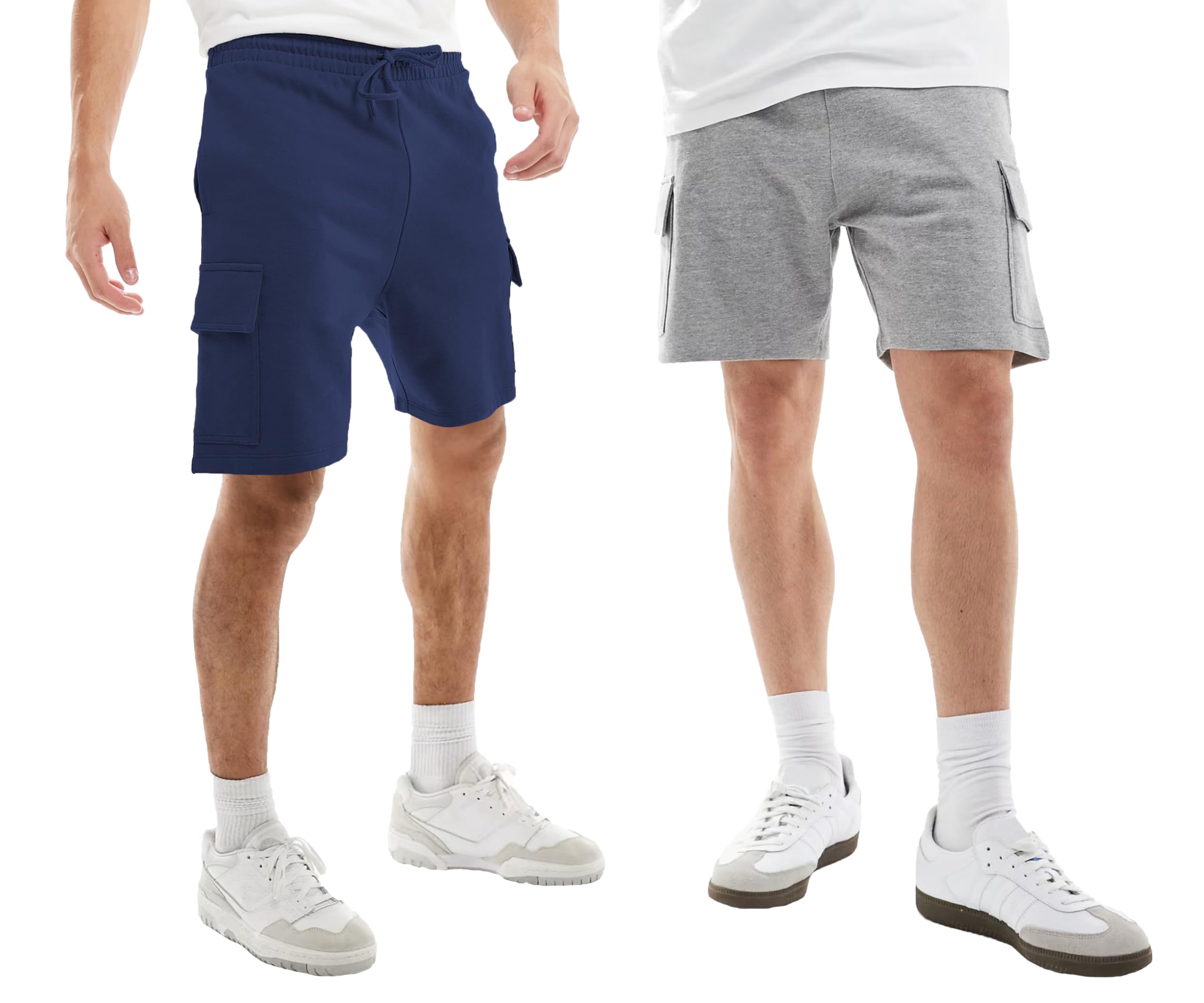iskave Solid, Regular Fit, Knee Length, Casual, Pure Cotton Cargo Shorts for Men(Pack of 2)-picture-11