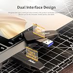 Netac 512GB Portable External USB Solid State Drive Type-c and USB 3.2 Dual Interface, up to 550MB/s for Data Storage, Expansion of Storage for Photos/Videos/Music/Files, US8